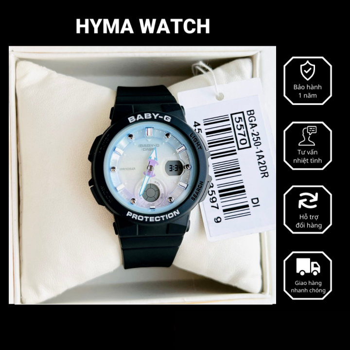 Đồng hồ nữ thể thao Casio Baby-G BGA-250-1A2 Chống nước 10ATM Bảo