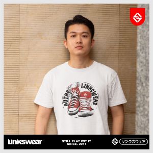 Linkswear T-Shirt Original Kaos Distro Cotton 24s Premium Limited Edition Baju Oversize Pria Wanita Keren-White LNK013