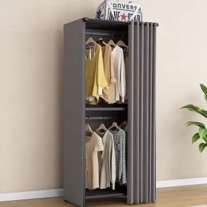 Wardrobe Cabinet Clothes Modern Clothes Cabinet Cupboard For Clothes Wardrobes Open Storage Iron Double Layer Clothes Rack Hanging Multi-Functional Cloakroom Metal Storage Rack 衣柜 衣橱