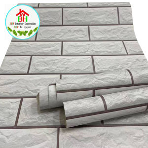 BHW Wallpaper PVC Waterproof Self-Adhesive Wall Paper Stain Resistant Easy-Remove Heat Resistant Wall Sticker Suitable for living room room and other wall decoration Decorative Stickers