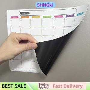 SHNGki Magnetic Refrigerator Dry Erase Calendar Monthly Planner Whiteboard Record Message Board Memo Pad Kitchen Fridge Decor