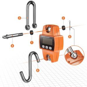 Cod/300kg Portable Mini Crane Scale LED Display Industry Crane Scale Weight Heavy Duty Hanging Hook Scales Portable Digital Stainless Steel Mini Crane Scale Lcd Digital Electronic Stainless Steel Hook Screw Hanging Weight Crane Scales Weighing Balance