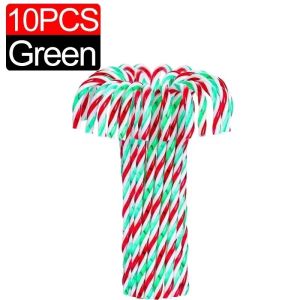 10Pcs Christmas Red Green White Candy Canes Tree Pendant New Year Decorations Plastic Candy Canes Christmas Gifts