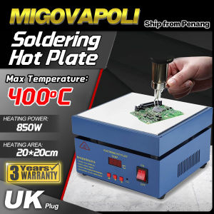 Upgraded 220V 850W Soldering Hot Plate LED Microcomputer Electric Preheat Soldering Station Welder Hot Plate Rework Heater Lab 200X200mm Plate Malay Plug