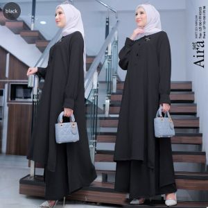 Setelan Tunik Panjang Bawahan Kulot Aira One Set Bahan Cey Airflow
