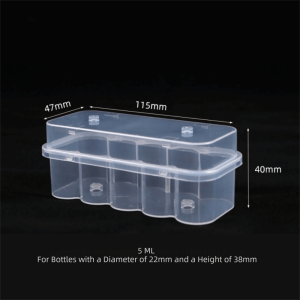 PROPAGATE SAINT31NT4 Stackable Vial Storage Case 2/10/24-Slot Plastic Freezer Tube Box 3/5/7/10mL Clear Microtube Storage Box Refrigerator Organizer