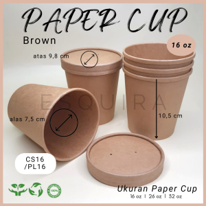 Kraft Paper Cup / White dan Brown / 10 pcs