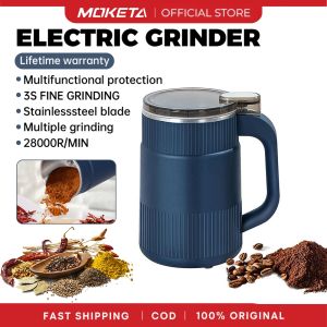XM Upgrade 500ml Electric Grinder 300W Strong Power Powder Machine For Beans Nuts Seeds Grain Crushing Food Blender
