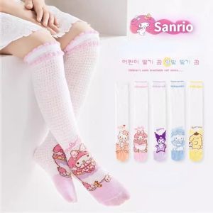 Sanrio Cinnamoroll Childrens Socks Anime Kawaii Hello Kitty Kuromi My Melody Pom Pom Purin Student Stocking Girl Sweet and Cute Home Socks