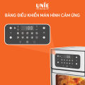 Nồi chiên không dầu Unie UE-1000, công suất 1800W, dung tích 12L, chế độ nhiệt kép giúp chín nhanh, đều, bảng điều khiển cảm ứng thông minh, giỏ chiên đặc biệt 2 trong 1 đi kèm tay cầm. 
