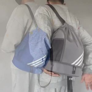 Drawstring Backpack Football Basketball Bag Waterproof Sports Backpack Yoga Gym Swim Nylon Fiber String