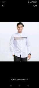 Koko Pria Modern Motif Garis Garis Lengan Panjang Warna Cerah