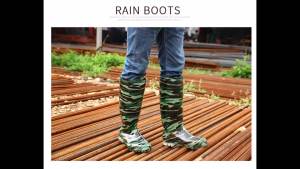 [HOT] High Tube PVC Mens camouflage rain boots for work protection slip-resistant wear-resistant acid and alkali resistant labor protection water shoes wholesale from manufacturer