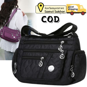 Belfoyer 【สต็อกท้องถิ่น】กระเป๋าไหล่ของผู้หญิงที่มีกระเป๋าซิปหลาย กระเป๋าข้างและสะพายข้าง ขนาดใหญ่ที่มีความจุน้ำหนักเบา กระเป๋าแม่ผ้า Oxford กันน้ำ