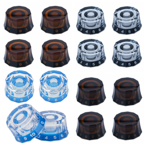 4Pcs Electric Guitar Bass Top Hat Knobs Replacements Clear Knobs Speed Volumes Tone Control Knobs Guitar Contral Knobs