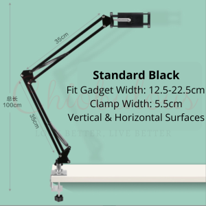 Tablet & Phone Holder Flexible Stand Arm Aluminium 360 Rotate All Angle Nonslip