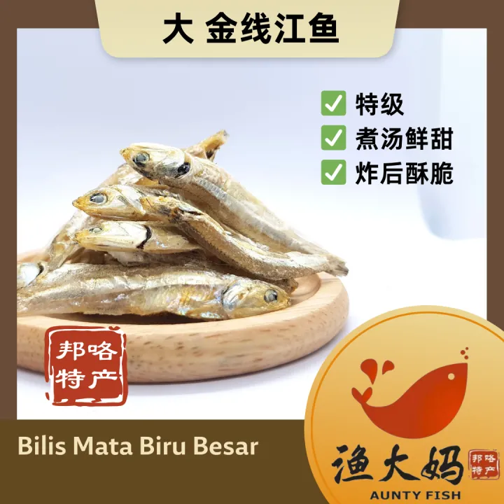 【双11.11优惠🔥🔥】邦咯岛 大 金线江鱼 特级 [300g/500g] 渔大妈 Premium Ikan Bilis Mata Biru ...