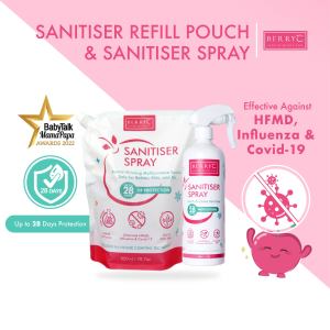 BERRYC Sanitizer (850ml & 500ml Refill Bundle) Baby & Kids Non Alcohol Sanitizer