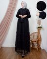 Gamis Brukat Jumbo /dress jumbo brukat full mix tile warna moka hitam navy biru ld 100 110 120 130 140 ukuran L XL XXL 3XL 4XL / gamis jumbo model terbaru / gamis pesta jumbo. 