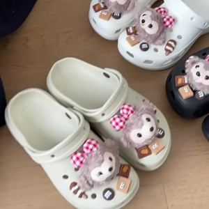 [Free Shipping] Trendy Cloud-Shaped Clogs For Women Summer 2026 New Style With A Bow Designed For Outdoor Wear Thick-Soled And Height-Increasing Beach Sandals