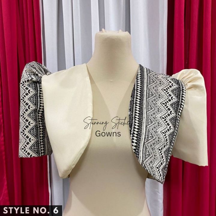 'Luisa' Bolero Filipiniana Sleeves (Cream)