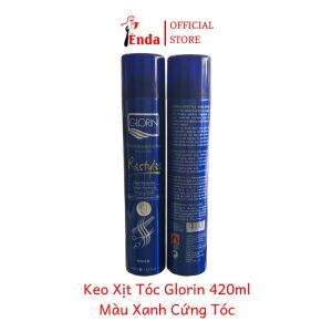 Keo xịt tóc Glorin EN032 xanh cứng tóc trắng mềm tóc giúp tạo kiểu vào nếp tự nhiên 420ml