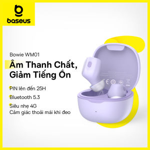 Tai Nghe BASEUS WM01 WM02 TWS Bluetooth 5.3 Không Dây Công Nghệ Chống Tiếng Ồn Thiết Kế Nhỏ Gọn Xinh Xắn Tương Thích