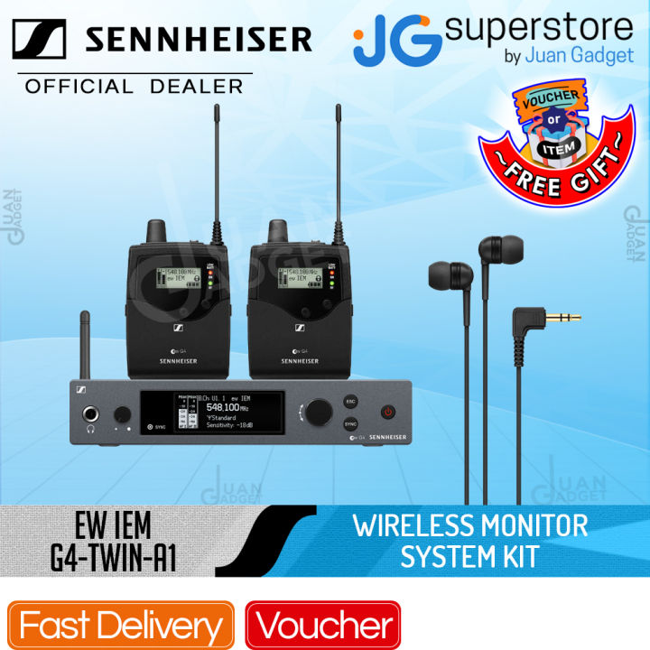 Sennheiser ew IEM G4-Twin Wireless Monitor System Kit (A1: 470 to 516 MHz), JG Superstore