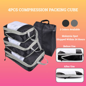 Compression Packing Cube 4PCS Set Portable Travel Storage Bag Luggage Suitcase Organizer Nylon Travel Bag Shoe Bag