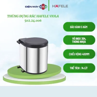 Thùng Đựng Rác Hafele 502.24.006 - dung tích 14Lít lắp đặt gắn cánh tủ bếp - STM