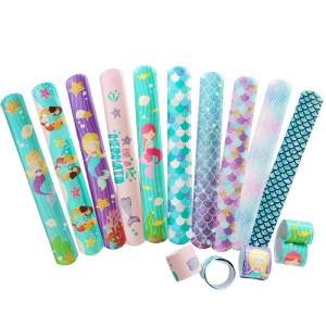 12pcs Mermaid Design Theme Slap Bracelet Slap Band Keychain Accessories Giveaways Souvenirs goodie bag