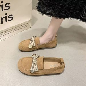 WomenS Flats 2025 Spring New Vintage Flat Soft Sole Commuting Slip-On Loafers