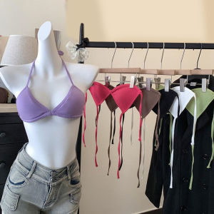 Hot Girl   French Triangle Cup Bra Deep V Underwear Womens No Wire Bra Beauty Back Strap Thin Bra