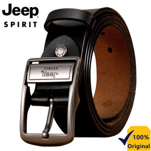 Jeep Spirit Brand mens business retro youth with jeans belt high quality alloy pin buckl mens genuine leather belt