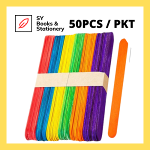 50’s Batang Aiskrim / Popsicle Ice Cream Stick / DIY Art & Craft / Pine Wood Stick Colorful / 11.5cm x 1cm
