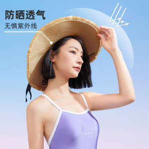AquaPlay Summer Seaside Sunscreen Big brimmed Sunshade Hat for Women 2025 New French Bow Fashion Woven Straw Hat