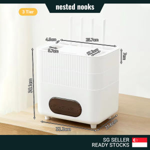 Multi-Layer Wifi Router ONT Device Soho Switch Power Extension Cord Storage Box Organizer 3 Tiers 4 Tier Router Box