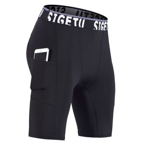 HOLA Compression Running Tights Men with Pocket Gym Fitness Shorts Sportswear Short Leggings Elastic Underwear