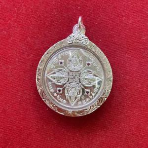 Vintage Thai Style Four-Faced Buddha Pendant Necklace Silver Plated Copper Exotic Amulet Charm for Men Women Ethnic Jewelry for Daily Wear & Gift
