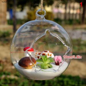 [COD] kunzhan Hanging Transparent Ball Flower Planter Vase Terrarium Landscape Container