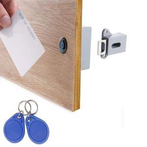 Kunci Kartu Otomatis Pintu Lemari Kabinet Kayu Elektrik Digital ID Card Security Sensor RFID Keyless Cabinet Lock