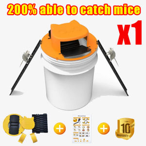 💥Automatic Flip Rat Trap💥 Mouse Trap For Big Rats Rat Trap Bucket Smart mouse trap Plastic cover is automatically reset flip Mouse catcher trap Safe and nontoxic Auto Reset Super Sensitive Automatic Flip