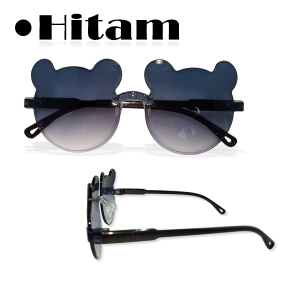 Kacamata Fashion Anak Model Rimless Sunglasses Bentuk Beruang Warna Lensa Multiwarna Gradasi Anti Silau Debu Gaya Korea Style Unik Lucu Dan Terbaru - CEWEK COWOK