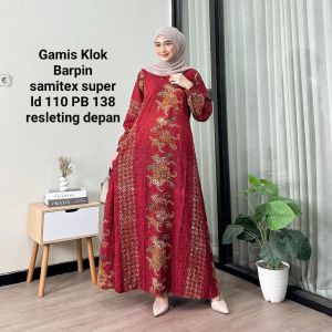 (COD) GAMIS KLOK BABARPINDO BUNGA BATIK CAP
