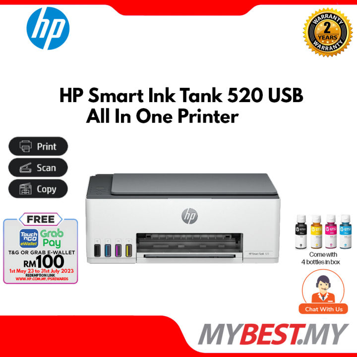 HP All In One Printer Smart Ink Tank 520 USB/580 Wifi | Lazada