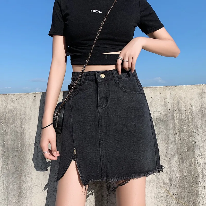 High waisted shop black skirt 7xl