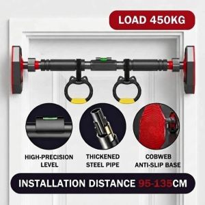 【SG STOCK】Pull Up Bar No Drilling Door Frame Chin Up Bar Portable Home Workout Fitness Bar with Safety Lock