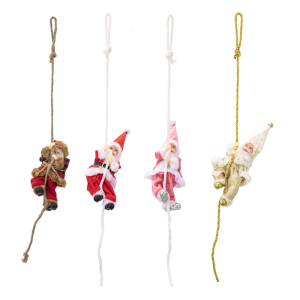 Christmas Santa Hanging Ornament Resin Santa Hanging Decorations with Rope For Indoor and Outdoor Holiday Decoration