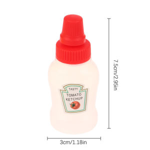 [Energetic] 4Pcs set Mini Sauce Bottle Ketchup Honey Salad Containers Bottles Portable Sauce Jars Storage Lunch Box Dressing Dispensers