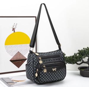 CATHERINE BAGS#331 Korean Pu-leather Women`s shoulder to crossbody bag features a multi-pocket layout adjustable strap